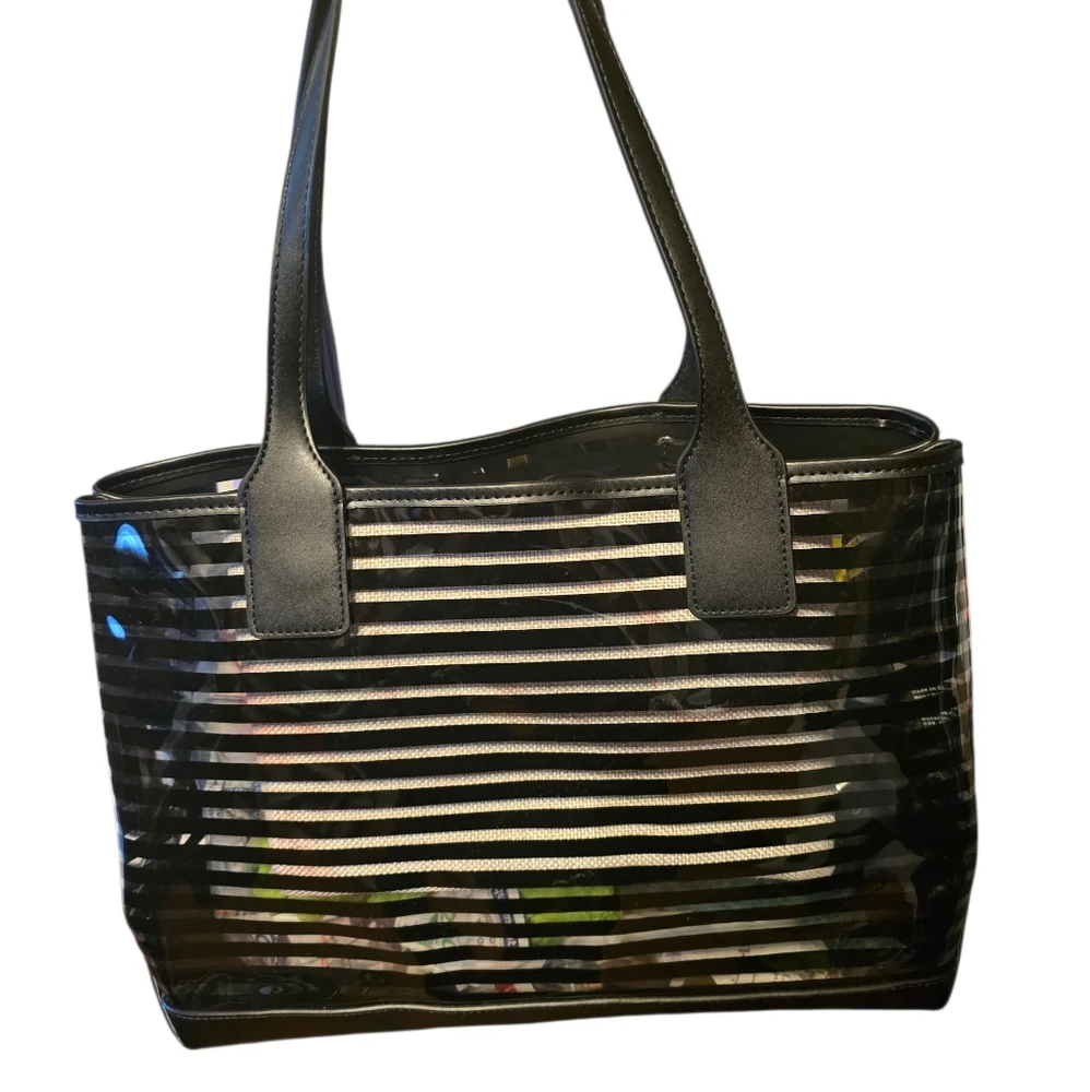 CLEAR BLack Striped Tote Bag - Picture 2 of 10